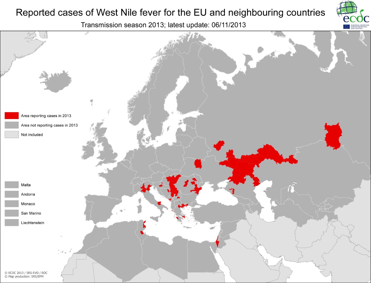 West Nile Virus, Map